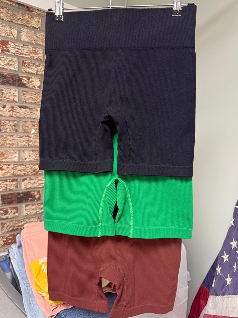 Ribbed Women’s Bike Shorts - Black, Green, Brown